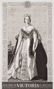 Rainha Vitória (1819-1901) de "Ilustrações da História inglesa e escocesa", Volume II de Franz Xaver Winterhalter