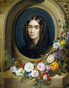 Retrato de Katharina Petter (nascida em 1849). Pintura de Franz Xavier Petter (1791-1866) de Franz Xavier Petter