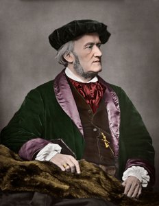 Retrato de Richard Wagner (1813-1883), compositor alemão. 1871. Coloração digital.