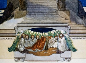 E nova progênie descende do céu, Purgatório, canto XXII, Divina Comédia de Dante Alighieri, ilustração de Franz von Bayros (1866-1924), Viena