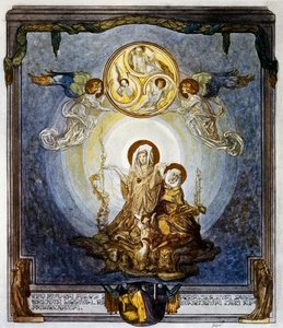 A fé é substância das coisas que esperamos, E evidência das que não são vistas, E isto parece-me a sua quiddidade, canto XXIV, Céu, Divina Comédia de Dante Alighieri, ilustração de Franz von Bayros (1866-1924), Viena