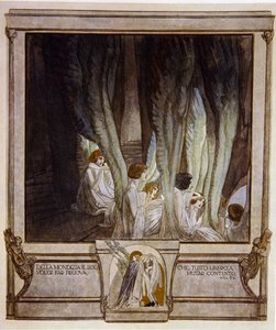 Ilustração de Dantes Divina Comédia, Purgatório, Canto XXI: 62, 1921 (wc on paper) de Franz von Bayros