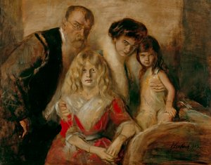 Franz von Lenbach com sua esposa e filhas