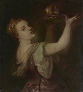 Copie depois de Ticiano: Lavinia como Salome de Franz von Lenbach