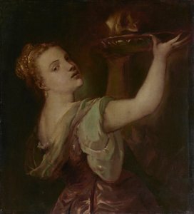 Cópia segundo Ticiano: Lavinia como Salomé de Franz von Lenbach