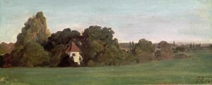 Paisagem com capela de Franz von Lenbach