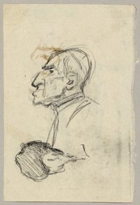 Estudo de retrato de um cardeal, verso: mula em vista dorsal (?) de Franz von Lenbach