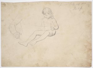 Estudo do nu de uma criança sentada, a ler de Franz von Matsch