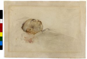 O imperador Francisco José I no leito de morte de Franz von Matsch