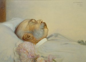 O Imperador Francisco José I no seu leito de morte