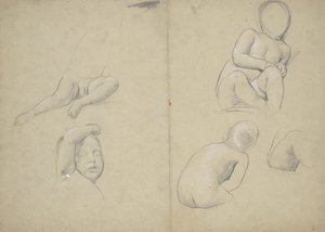 Estudos de nu infantil de Franz von Matsch