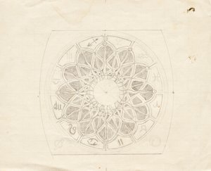 Esboço para o mostrador do relógio âncora (?) de Franz von Matsch