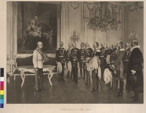 Visita do Príncipe Alemão das Federações a 8 de maio de 1908 no castelo de Schoenbrunn de Franz von Matsch