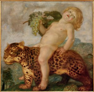 Baco menino em uma pantera de Franz von Stuck