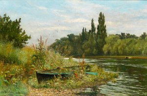 Um local tranquilo no rio Tamisa, 1882 de Fred Hines