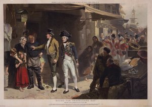 Com destino à Baía de Trafalgar, Nelson deixando Portsmouth para a vitória