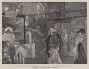 Princesa Henrique de Battenberg inspecionando a Exposição Naval e Militar de Portsmouth de Fred T. Jane