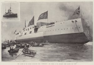 O Lançamento do Nosso Maior Navio de Batalha, HMS Formidable, o Navio como apareceu depois de deixar os Caminhos