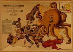 John Bull e seus amigos. Um mapa serio-cômico da Europa de Fred W. Rose