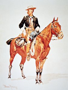 Tenente S.C. Robertson, Chefe dos Escoteiros, de uma aguarela de 1890 (cor litho)