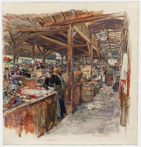 Dentro do Marché des Enfants-Rouges