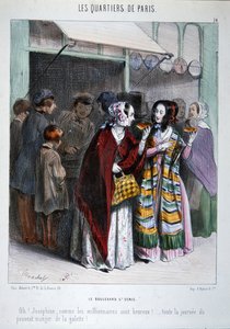 Dois parisienses comendo bolo no Boulevard St. Denis, ilustração da série 