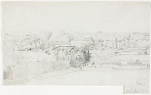 Vista da Villa Borghese e sua Orangerie da Villa Medici de Frederic Bourgeois de Mercey