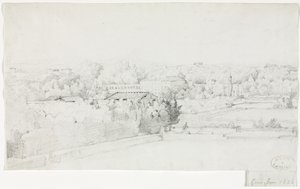 Vista da Villa Borghese e sua Orangerie da Villa Medici, 1826. de Frederic Bourgeois de Mercey