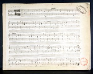 Fac-símile da pontuação de &39;Ballade Number 2 in F&39; de Frederic Chopin