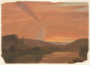 Estudo de nuvens ao pôr do sol de Frederic Edwin Church