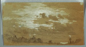 Céu nublado sobre um cume arborizado, Niagara de Frederic Edwin Church