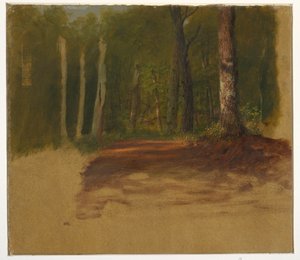 Desenho, Uma estrada para a floresta, 1850-60 de Frederic Edwin Church