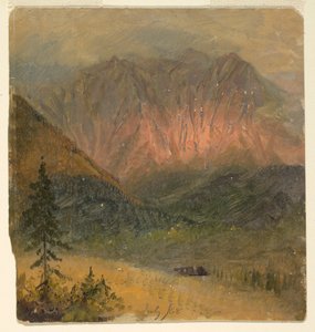 Desenho, Estudo alpino de um pôr do sol, julho de 1868 de Frederic Edwin Church