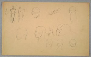 Desenho, Estudos Anatómicos, 1865-70 de Frederic Edwin Church