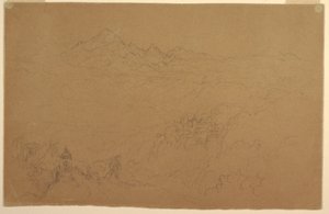Desenho, Paisagem dos Andes, julho de 1853 de Frederic Edwin Church
