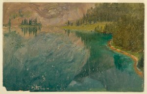 Desenho, Lago Apline, Baviera ou Suíça, 1868 de Frederic Edwin Church