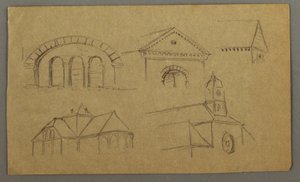 Desenho, Estudos de Arquitetura, Áustria (), 1868 de Frederic Edwin Church