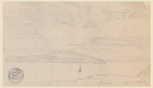 Desenho, Aurora, Ilha do Monte Deserto, setembro de 1860 de Frederic Edwin Church