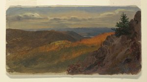 Desenho, Paisagem de outono em Nova Inglaterra, 1865 de Frederic Edwin Church