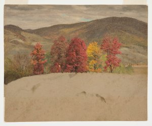Desenho, Paisagem de outono em Nova Inglaterra, provavelmente em outubro de 1865 de Frederic Edwin Church