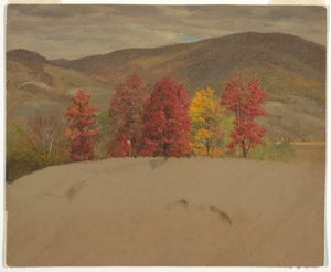 Desenho, Paisagem de outono em Nova Inglaterra, provavelmente em outubro de 1865 de Frederic Edwin Church