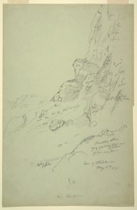 Desenho, Base da colina a oeste de Suk Wadi, Barada, 4 de maio de 1868 de Frederic Edwin Church