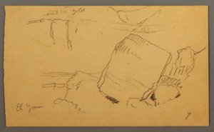 Desenho, Pedregulhos, fevereiro, possivelmente 1868 de Frederic Edwin Church