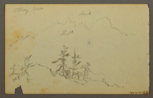 Desenho, Ampla paisagem ondulante com nuvens, 1844 de Frederic Edwin Church