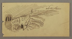 Desenho, Edifício ao luar, possivelmente 1869 de Frederic Edwin Church