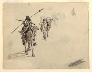 Desenho, Caravana em Marcha, fevereiro de 1868 de Frederic Edwin Church