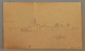 Desenho, Castelo junto ao porto, 29 de maio de 1868 de Frederic Edwin Church