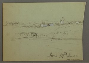 Desenho, Cidade de Londres, possivelmente 1869 de Frederic Edwin Church