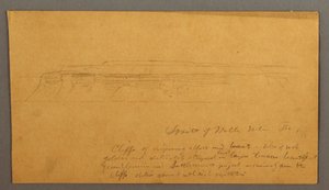 Desenho, Penhascos, possivelmente 1859 de Frederic Edwin Church