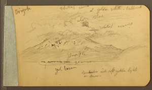 Desenho, Montanhas cobertas de nuvens, 1889 de Frederic Edwin Church